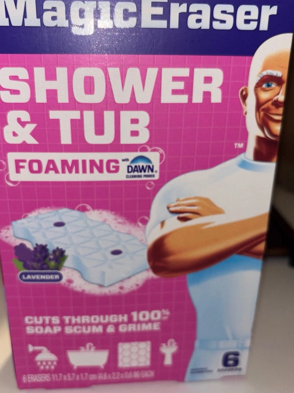 Shower & Tub Foaming Lavender Cleaning Pads - Pink